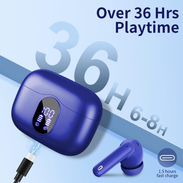 Bluetooth 5.4 Bass Stereo Noise Cancelling In-Ear Headphones - Image 14