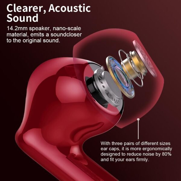 Bluetooth 5.4 Bass Stereo Noise Cancelling In-Ear Headphones - Image 2
