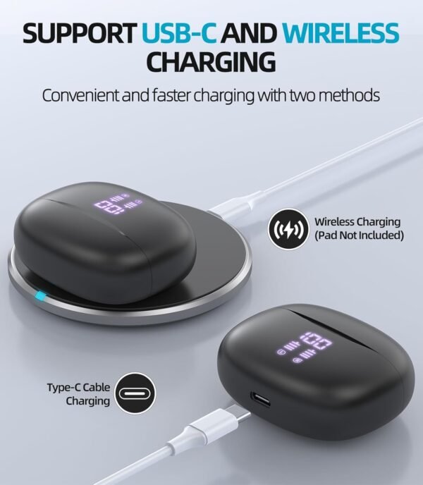 Bluetooth 5.3 Waterproof Wireless Earphones with LED Display Charging Case - Image 22