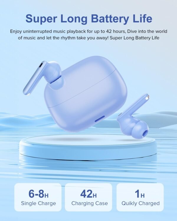 HiFi Stereo Call Noise Cancelling, IPX7 Waterproof Stereo In-Ear Headphones with LED Display - Image 2
