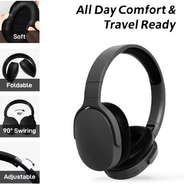 Wireless Bluetooth Headphones with Deep Bass Intelligent Noise Cancelling - Image 2