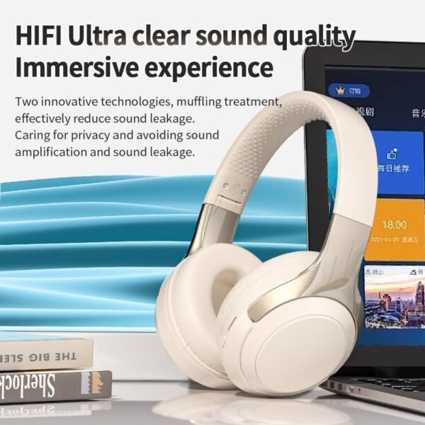 HiFi Stereo Bluetooth Wireless Over-Ear Headphones with Mic - Image 5