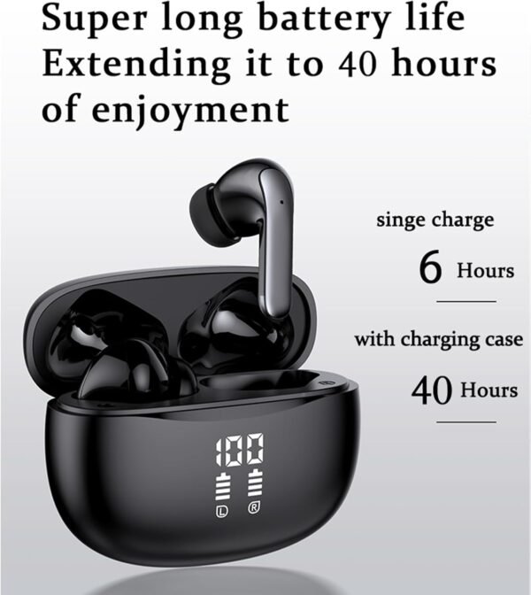Bluetooth 5.3 Waterproof Wireless Earphones with LED Display Charging Case - Image 2
