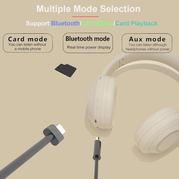 Hi-Fi Stereo Bluetooth Foldable Over-Ear Headphones with Built-in Microphone - Image 5
