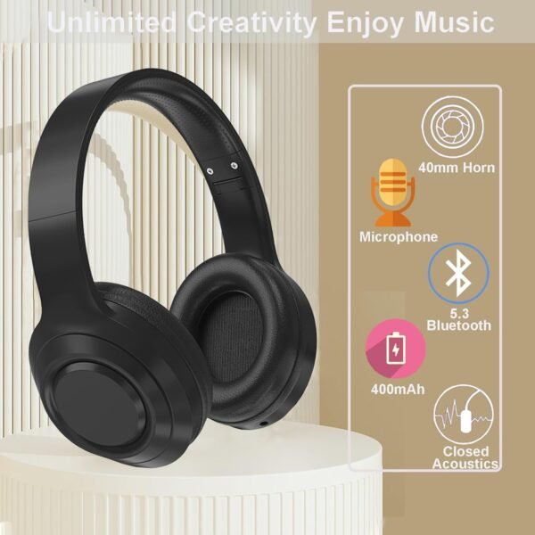Hi-Fi Stereo Bluetooth Foldable Over-Ear Headphones with Built-in Microphone - Image 18