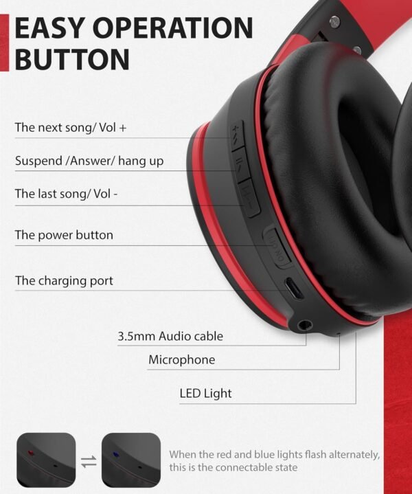 Foldable Wireless Earphones with Mic and Travel Case - Image 32