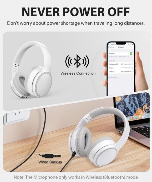 Foldable Wireless Earphones with Mic and Travel Case - Image 6
