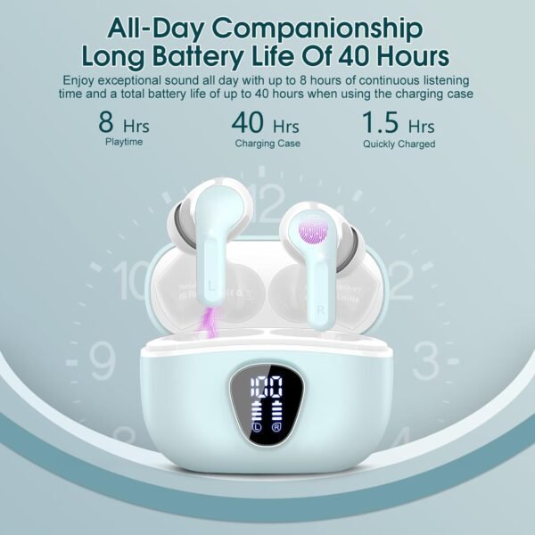 IP7 Waterproof Wireless Bluetooth Earphones with ENC Noise Cancelling Microphone - Image 4