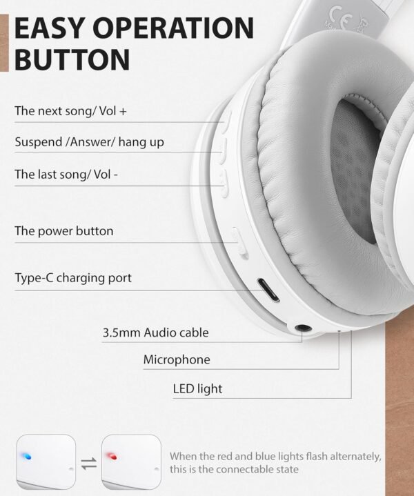 Foldable Wireless Earphones with Mic and Travel Case - Image 3
