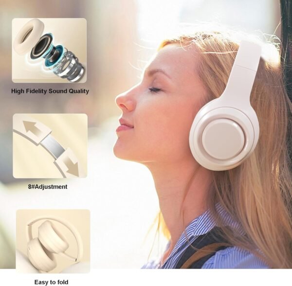 Hi-Fi Stereo Bluetooth Foldable Over-Ear Headphones with Built-in Microphone - Image 9
