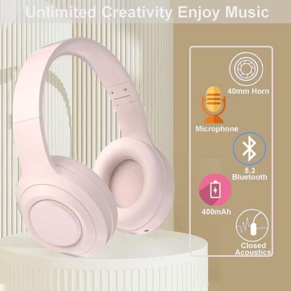 Hi-Fi Stereo Bluetooth Foldable Over-Ear Headphones with Built-in Microphone - Image 8