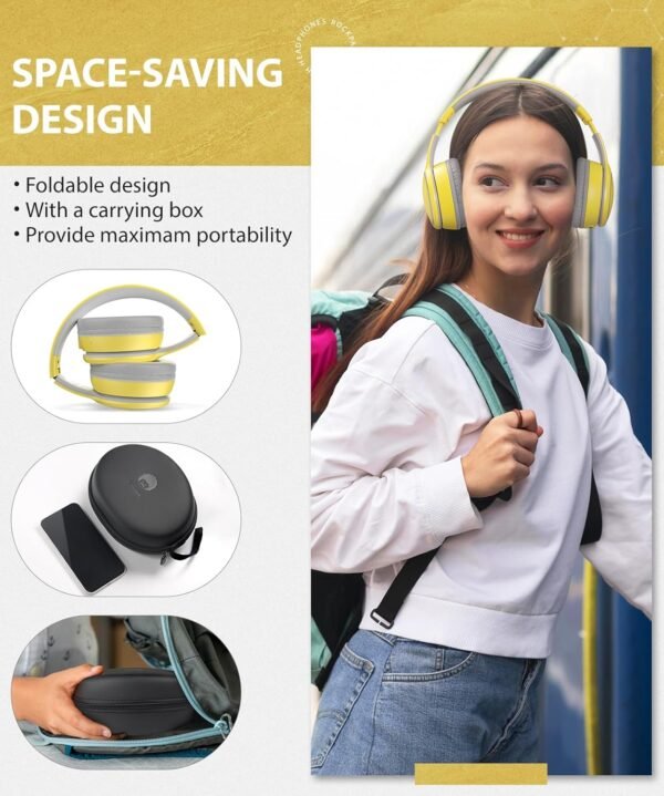 Foldable Wireless Earphones with Mic and Travel Case - Image 13