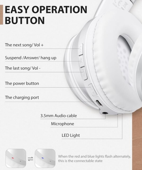 Foldable Wireless Earphones with Mic and Travel Case - Image 18