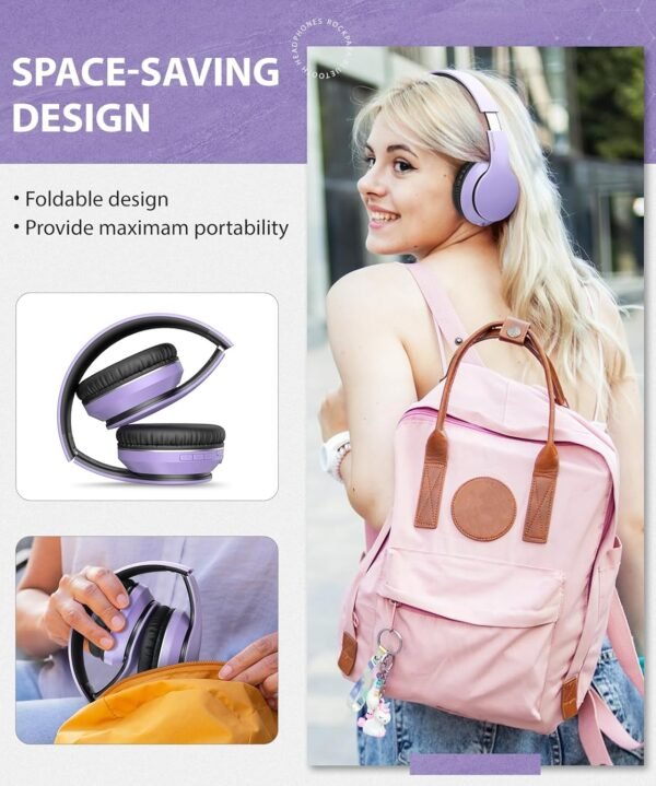 Foldable Wireless Earphones with Mic and Travel Case - Image 63
