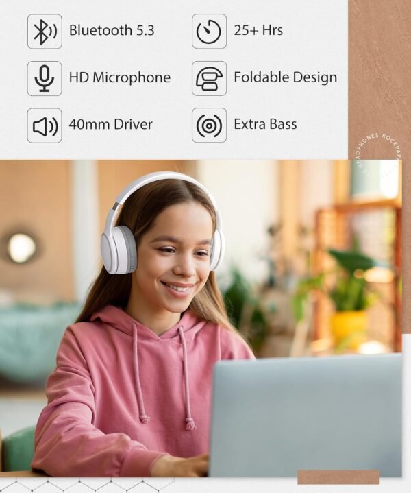 Foldable Wireless Earphones with Mic and Travel Case - Image 5