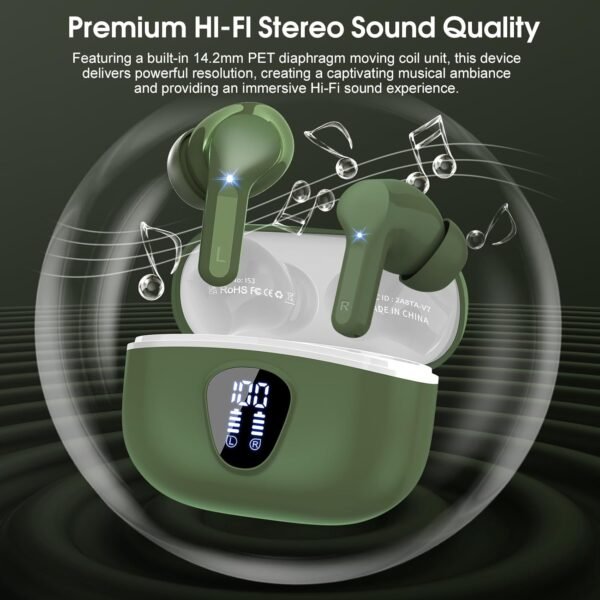 IP7 Waterproof Wireless Bluetooth Earphones with ENC Noise Cancelling Microphone - Image 51