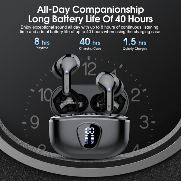 IP7 Waterproof Wireless Bluetooth Earphones with ENC Noise Cancelling Microphone - Image 46