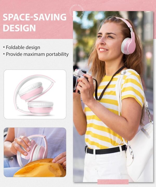 Foldable Wireless Earphones with Mic and Travel Case - Image 42