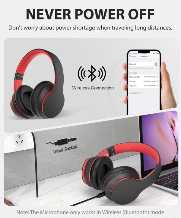 Foldable Wireless Earphones with Mic and Travel Case - Image 35