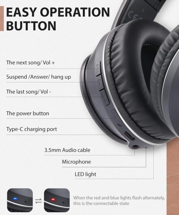Foldable Wireless Earphones with Mic and Travel Case - Image 25