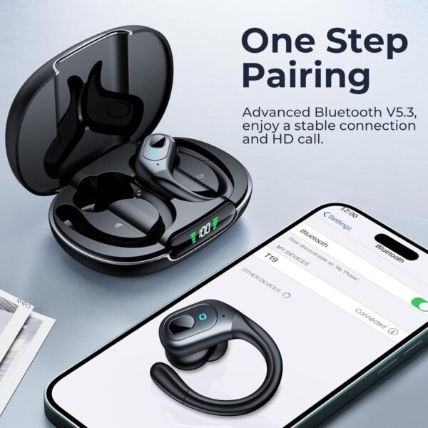 Bluetooth 5.3 Sweatproof Over-Ear Running Earphones with Ear Hooks - Image 5