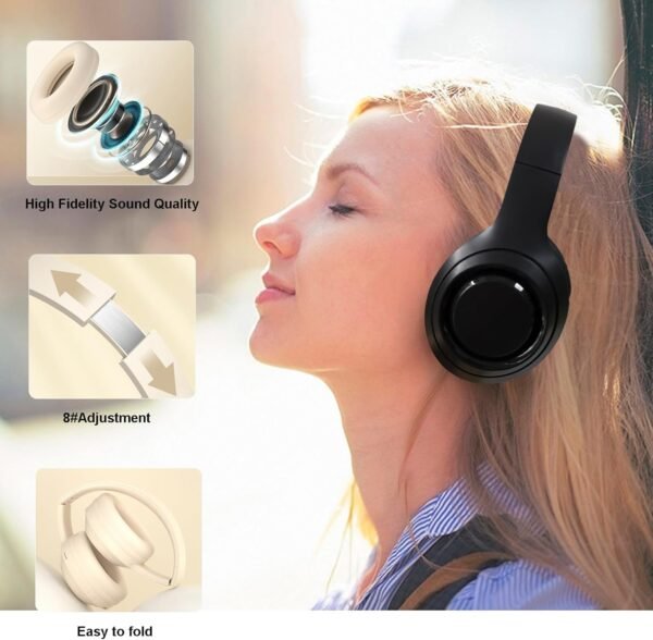 Hi-Fi Stereo Bluetooth Foldable Over-Ear Headphones with Built-in Microphone - Image 19
