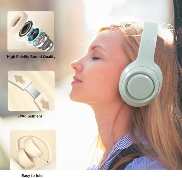 Hi-Fi Stereo Bluetooth Foldable Over-Ear Headphones with Built-in Microphone - Image 14