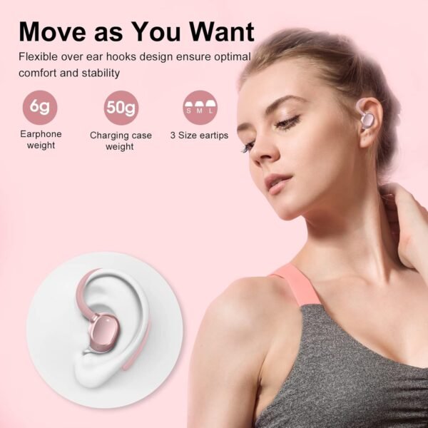 HiFi Stereo Bluetooth 5.3 In-ear Running Headphones with Earhook - Image 17