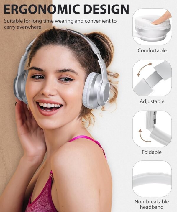 Foldable Wireless Earphones with Mic and Travel Case - Image 17