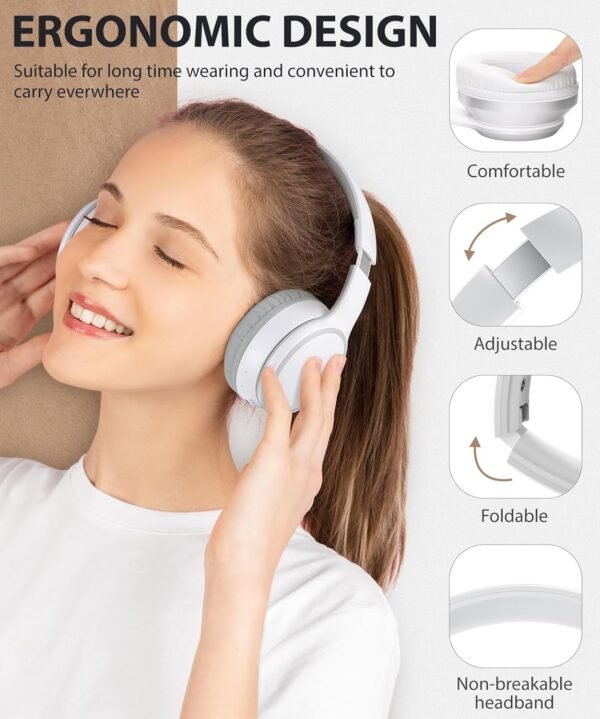 Foldable Wireless Earphones with Mic and Travel Case - Image 2