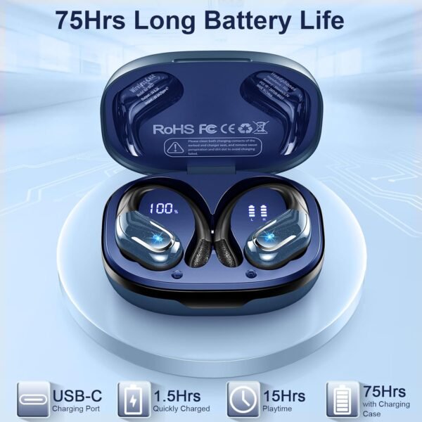 IP7 Waterproof with ENC Noise Cancelling Mic Bluetooth Earbuds - Image 17