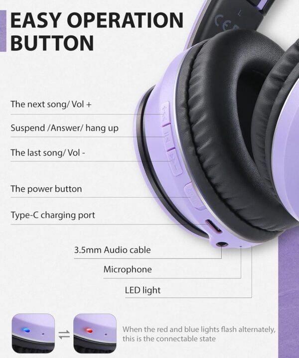 Foldable Wireless Earphones with Mic and Travel Case - Image 60