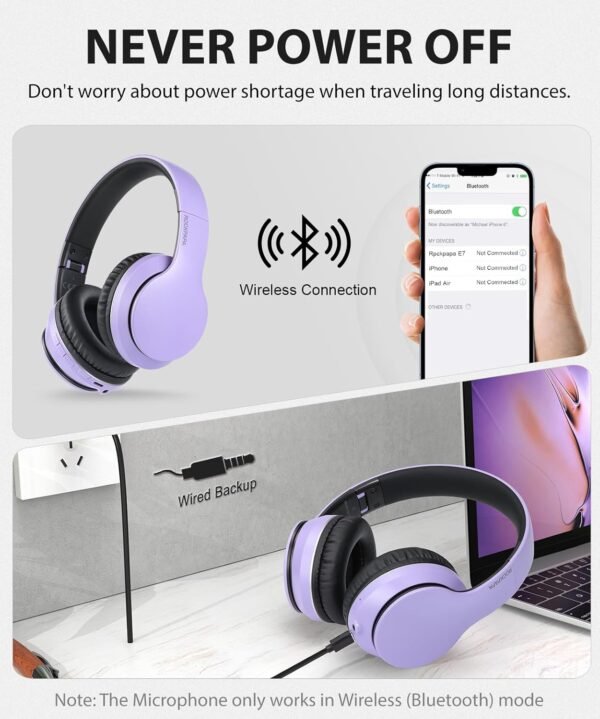Foldable Wireless Earphones with Mic and Travel Case - Image 62