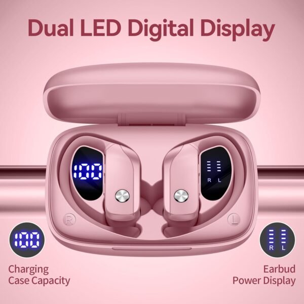 Wireless Bluetooth Headphones with LED Display and Ear Hooks - Image 8