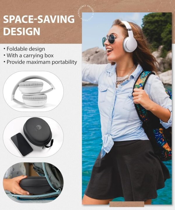 Foldable Wireless Earphones with Mic and Travel Case - Image 47