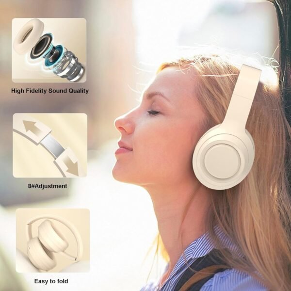 Hi-Fi Stereo Bluetooth Foldable Over-Ear Headphones with Built-in Microphone - Image 3