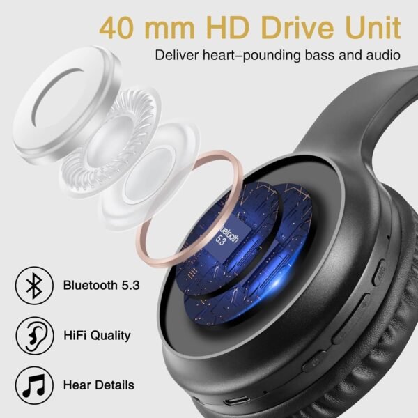 Wireless Bluetooth 5.3 Headphones with Mic - Image 4