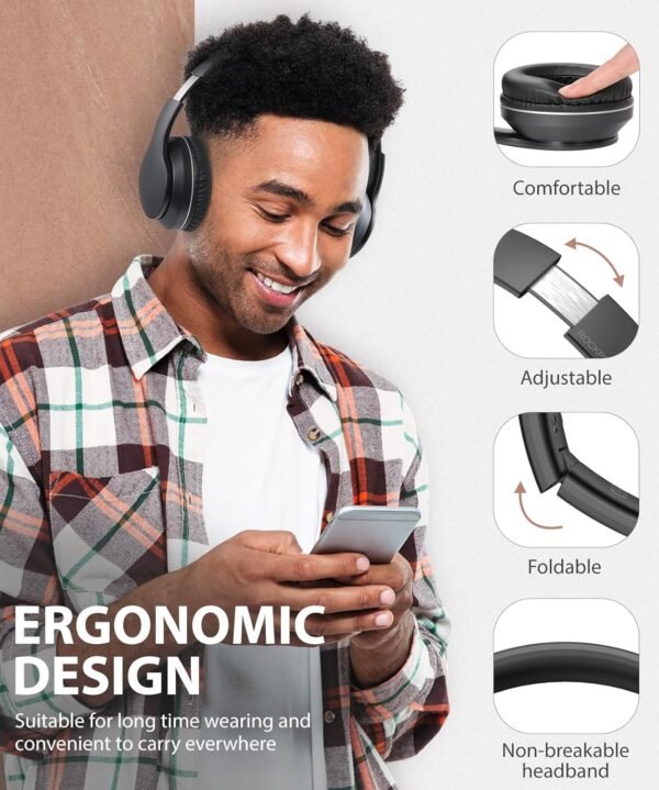 Foldable Wireless Earphones with Mic and Travel Case - Image 24